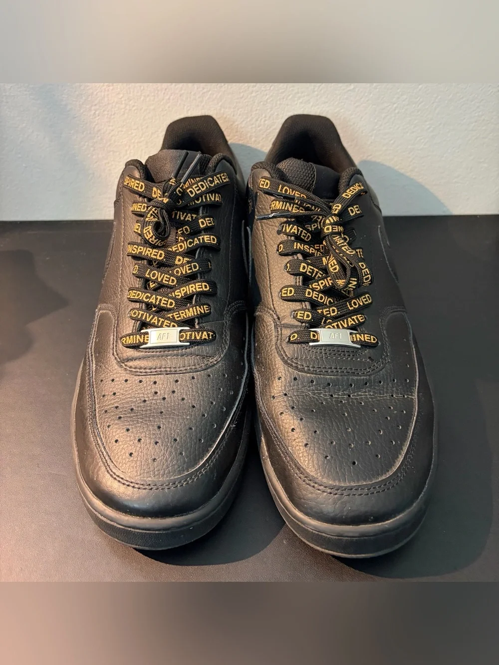 Nike Court Vision Low Triple Black Shoes Men’s Size 11.5 CD5463-002 Custom Laces